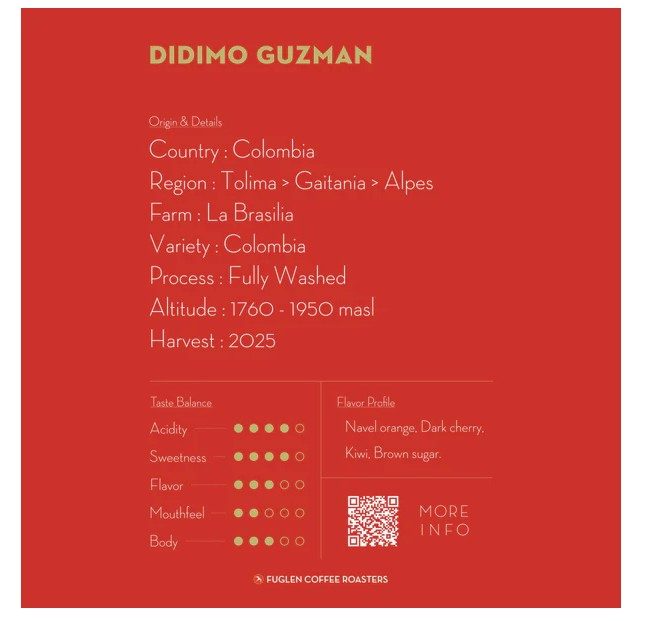 ハンドドリップ Didimo Guzman(ホット)